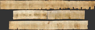 Fotografische reproductie van de Grote Jesaja-rol, de best bewaarde van de bijbelse rollen gevonden in Qumran. Het bevat het hele Boek Jesaja in het Hebreeuws, afgezien van enkele kleine beschadigde delen. Dit manuscript is waarschijnlijk geschreven door e door Unbekannt Unbekannt
